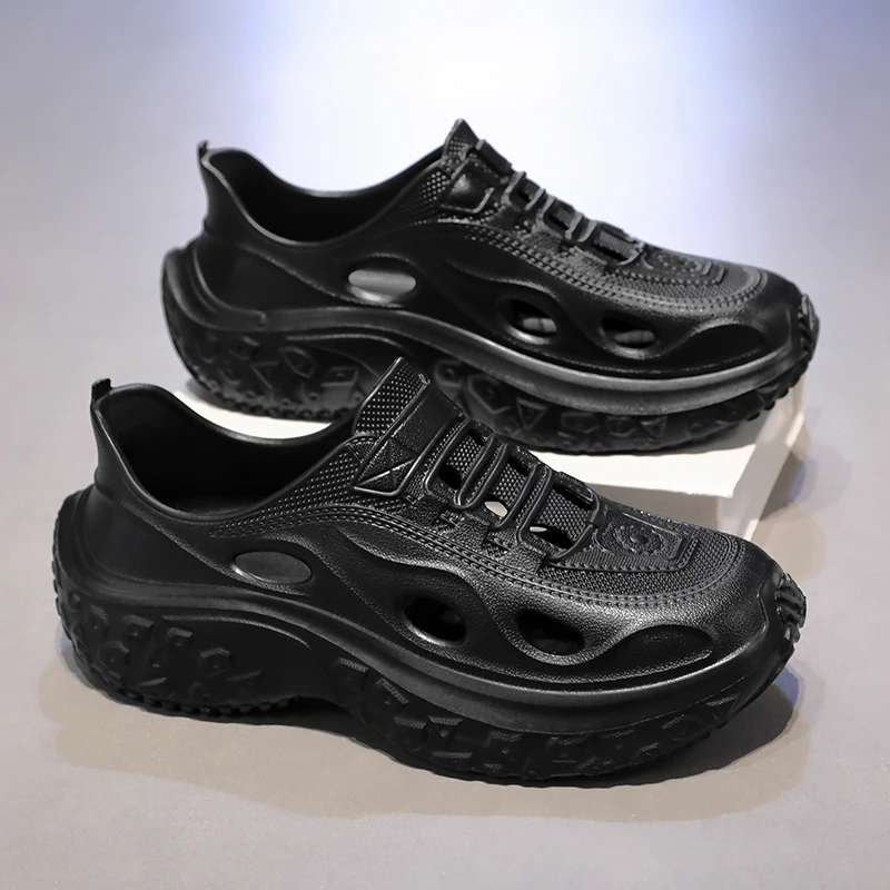 

Men's Hollow Out Sneakers, Breathable Lightweight Thick Sole Casual Shoes for Summer