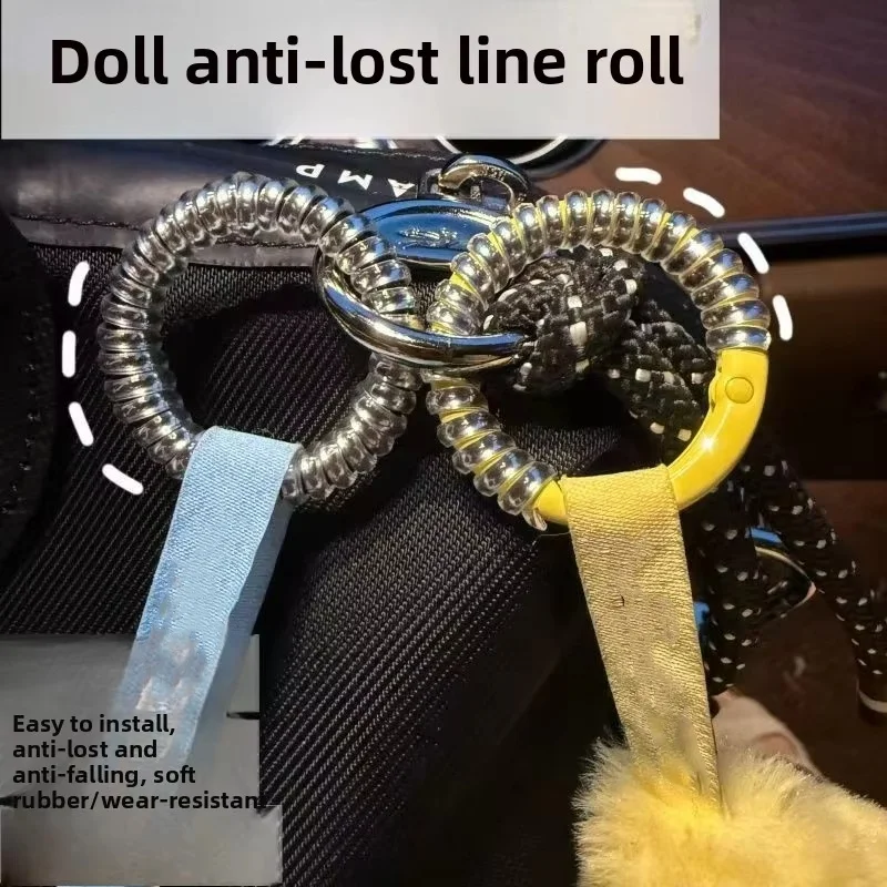 Labubu Anti Drop Buckle Silicone Rope Keychain Protection Ring Colorful Winding Fixed Anti Drop Labubu Accessories