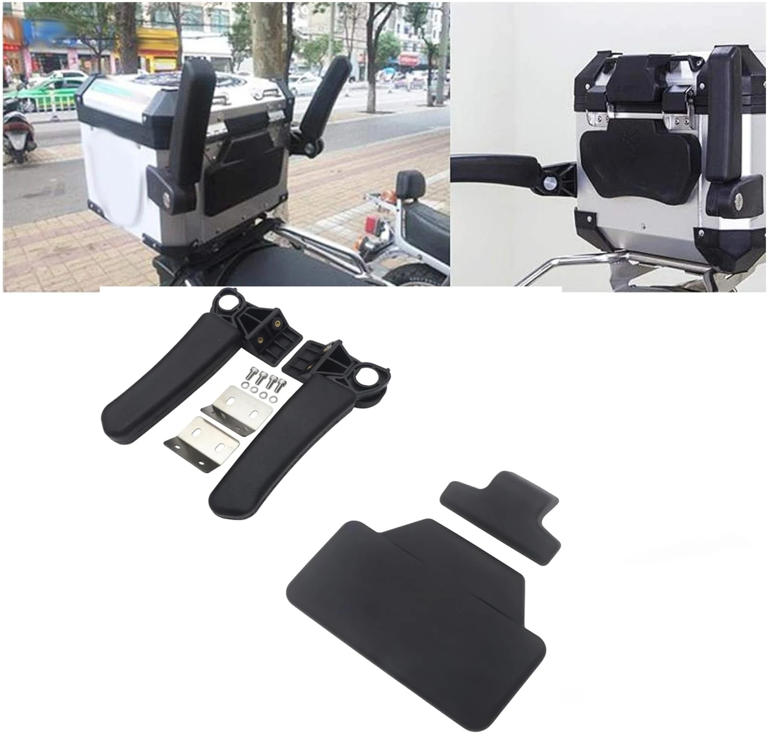 Motorcycle Backrest Back Pad Saddlebag Trunk Sticker Rear Box Passenger Armrest For BMW R1200 GS F800GS G310GS F650