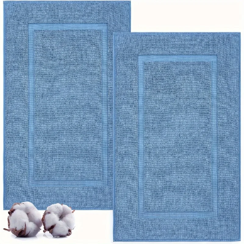 1pcs Hotel Grade Cotton Bath Mat Thick Terry Towel Quick Dry Water Absorbent Bathroom Floor Rug