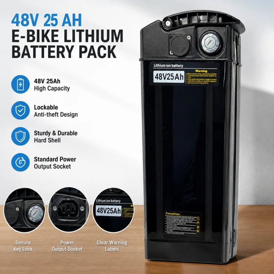 

For New 48V 20/25Ah Silver Fish 18650 Battery Built-in BMS for 1500W Octagonal Motor