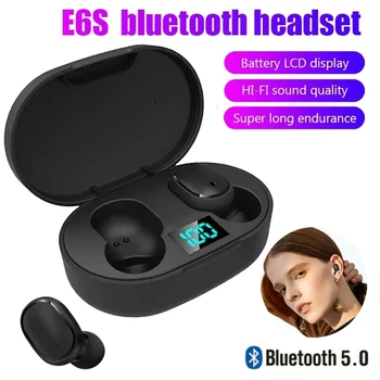 TWS E6S 무선 블루투스 이어폰, 노이즈 캔슬링 헤드셋, 마이크 포함 헤드폰, 샤오미 JBL 레노버