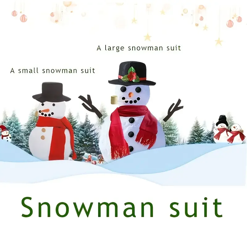 

Snowman Decorating Kit, Large Snowman Making Kit, Christmas Snowman Dressing Kit, Outdoor Fun For Kids & Family, Including Top H