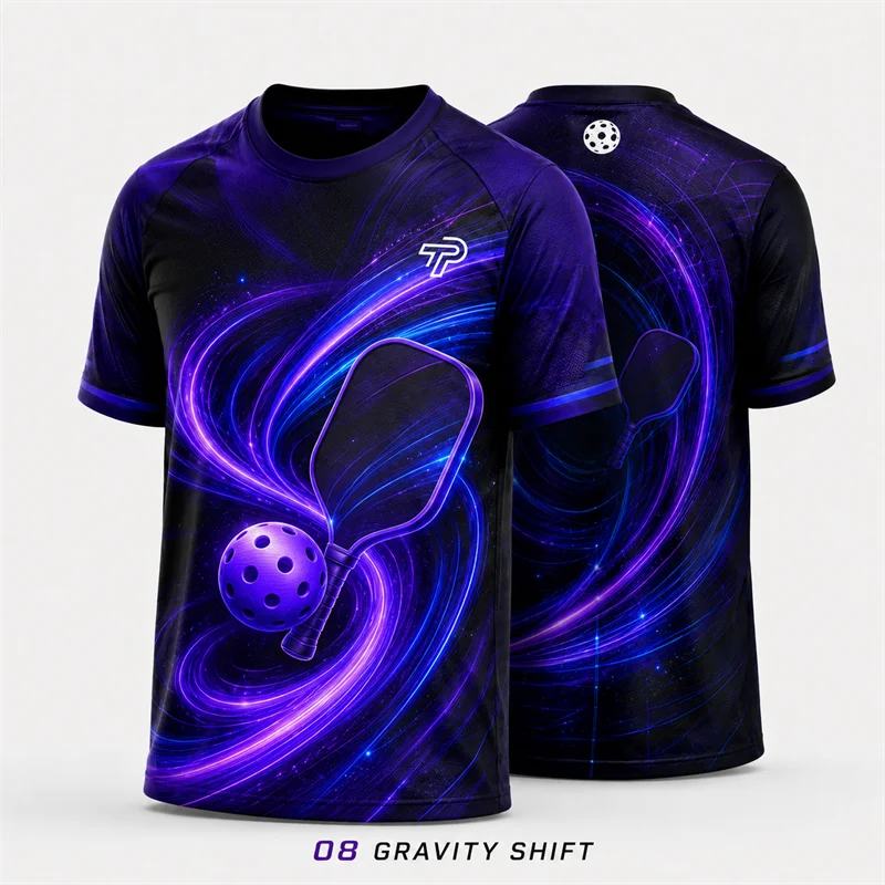 Mens Pickleball 3D Print T Shirt Power Core Paddle Graphic Quick Dry Breathable Sports Tee Training Streetwear Top