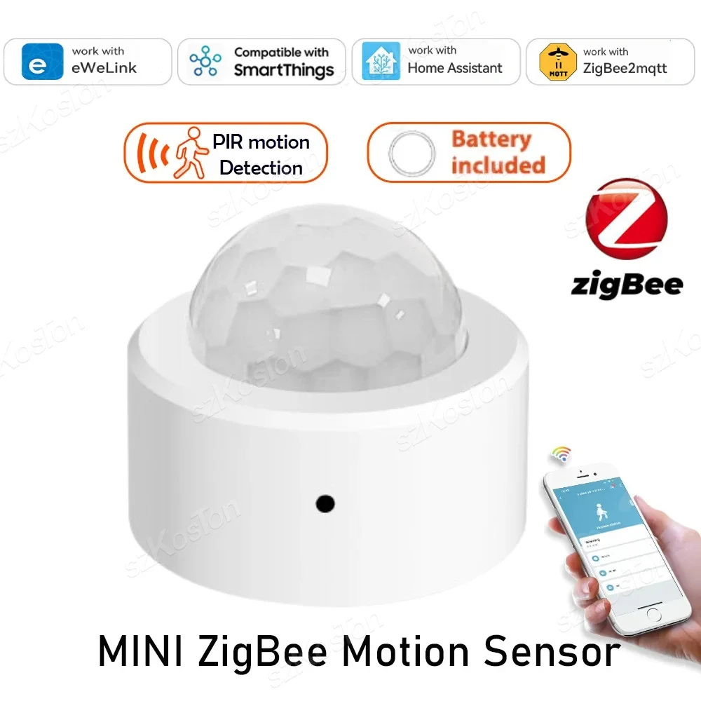 eWelink APP Zigbee PIR Motion Sensor Presence Detector Smart Home Automation Security Protection for Zigbee2mqtt Home Assistant