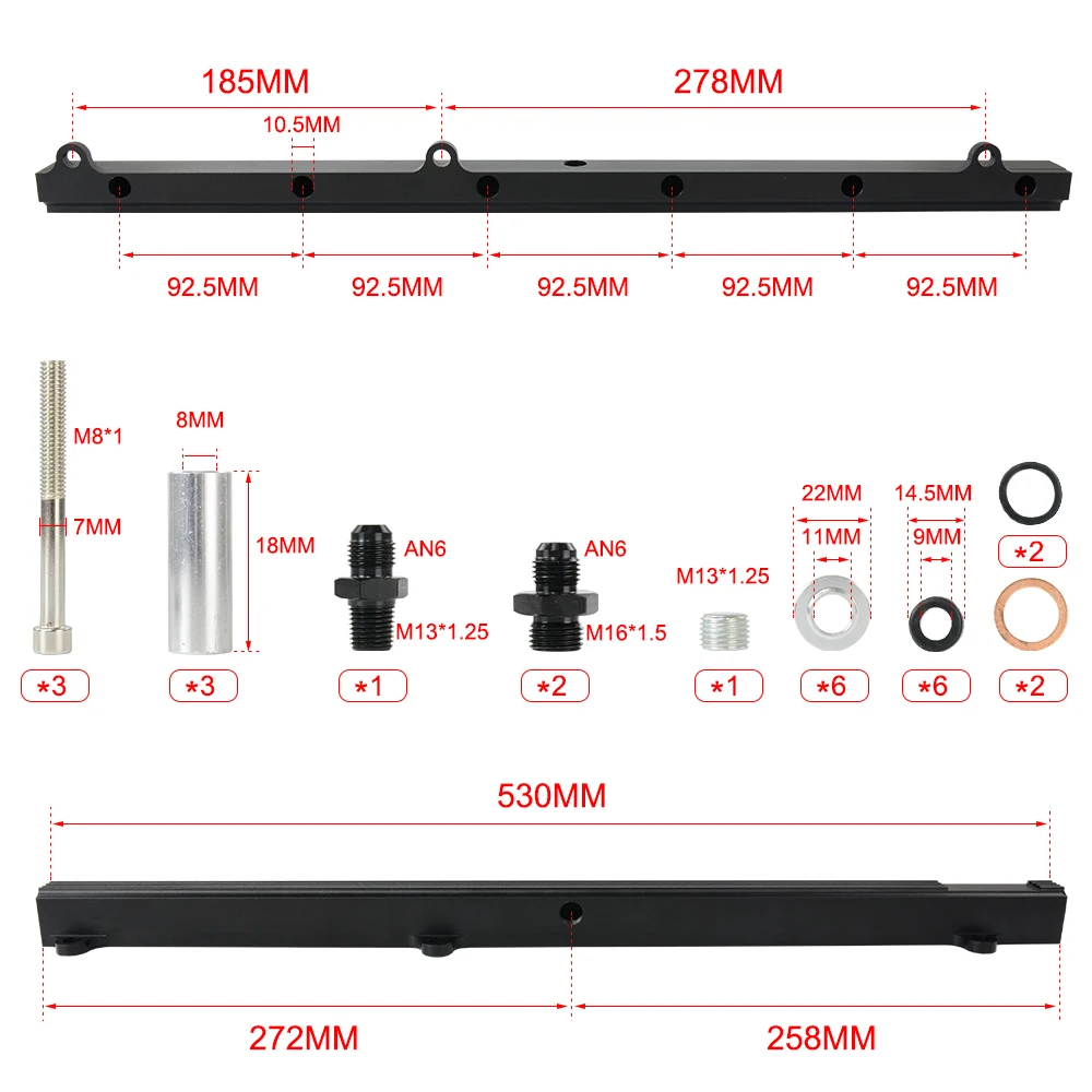 VR - For Toyota Supra Soarer 1JzGte 1Jz-Gte 1Jz Billet Aluminum High Flow Fuel Injector Inject Fuel Rail VR-RYG01