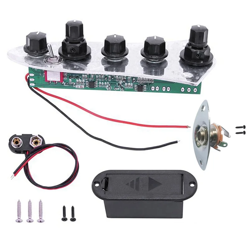 5 Jazz JB Bass Loaded Wired Control Plate for 4/5 String Bass Guitar Parts JB07