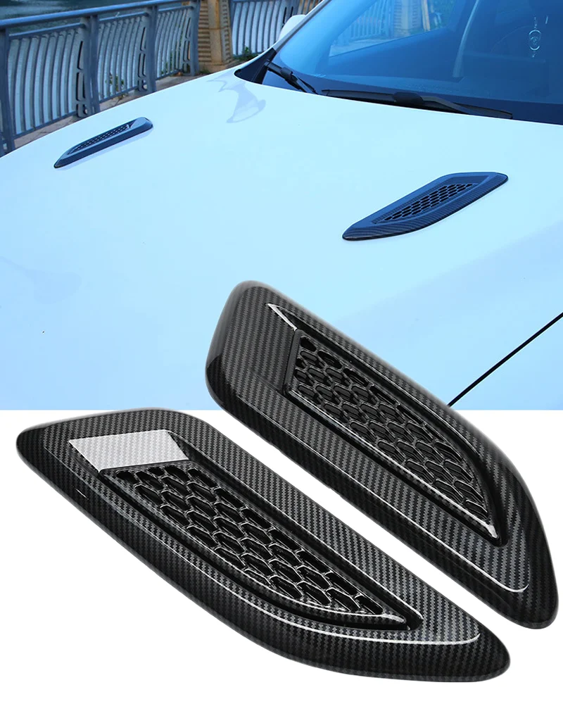2Pcs Universal Auto Lufteinlass Einlass Motorhaube Hauben Scoop Vents Aufkleber Dekorative Abdeckung Tuning Auto Für Mustang Zubehör – Detail 2