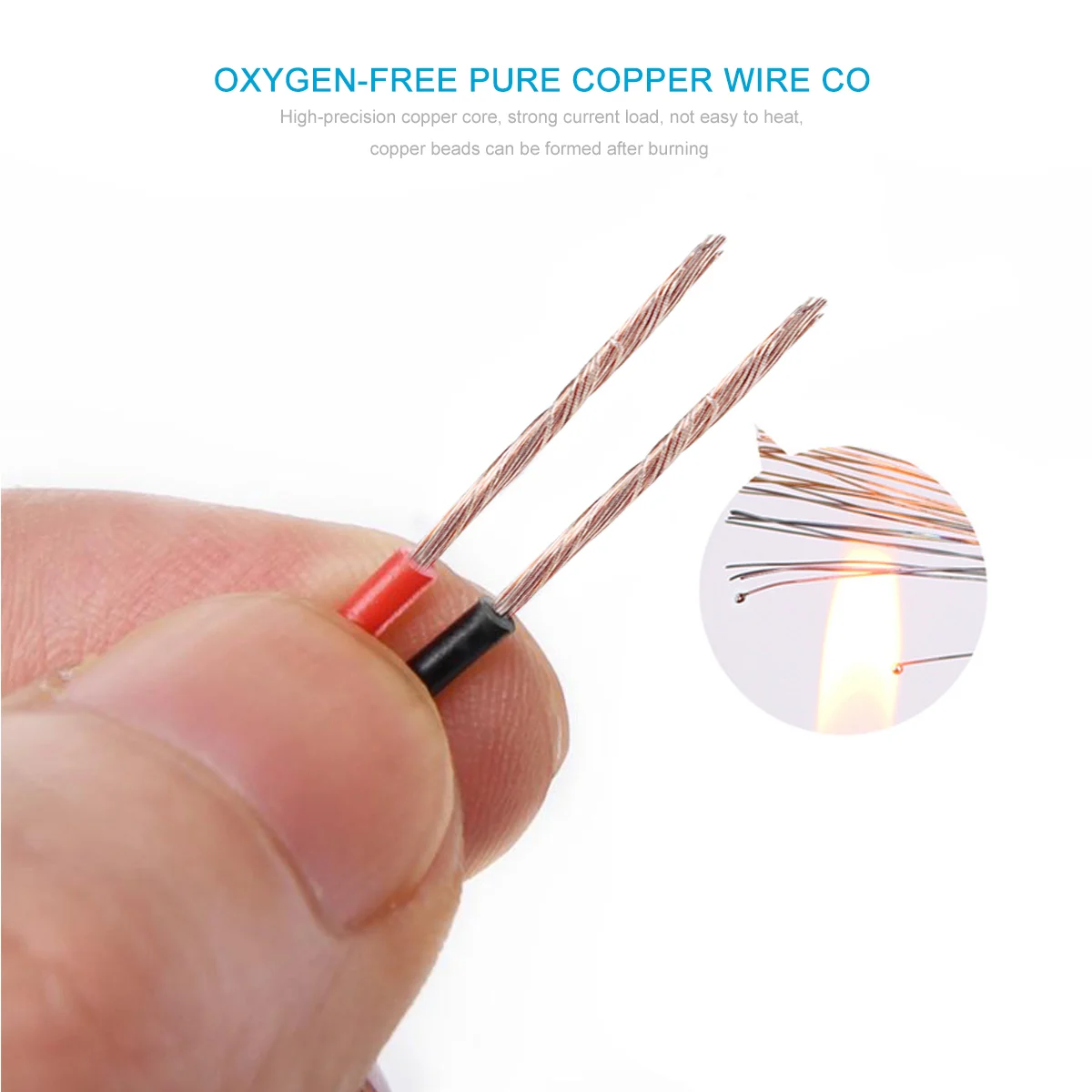 Egygold Speaker Cable Instrument Core Wire Connecting Electric Cord Audio Copper Zipper Office