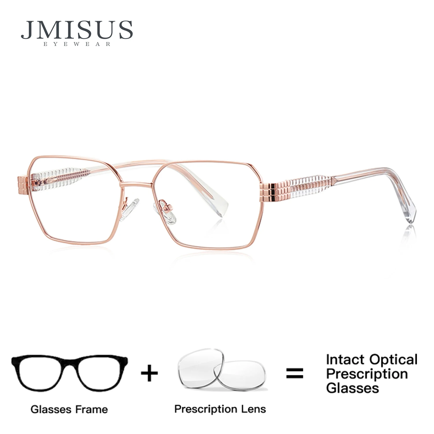 

JMISUS 2025 New Arrivals Small Square Prescription Eyeglasses Women for High-quality Metal Photochromic Optical Glasses