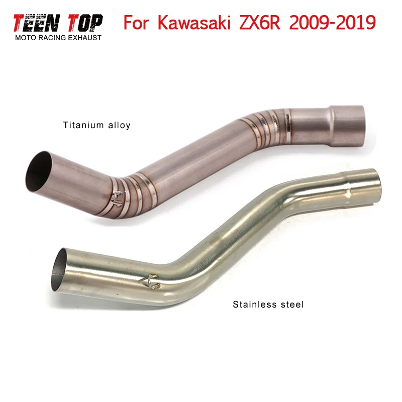 

For Kawasaki ZX6R 636 Middle Pipe 2009-2019 51mm Modified Motorcycle Exhaust Contact Link Pipe Motobike Elbow Escape Moto ZX-6R