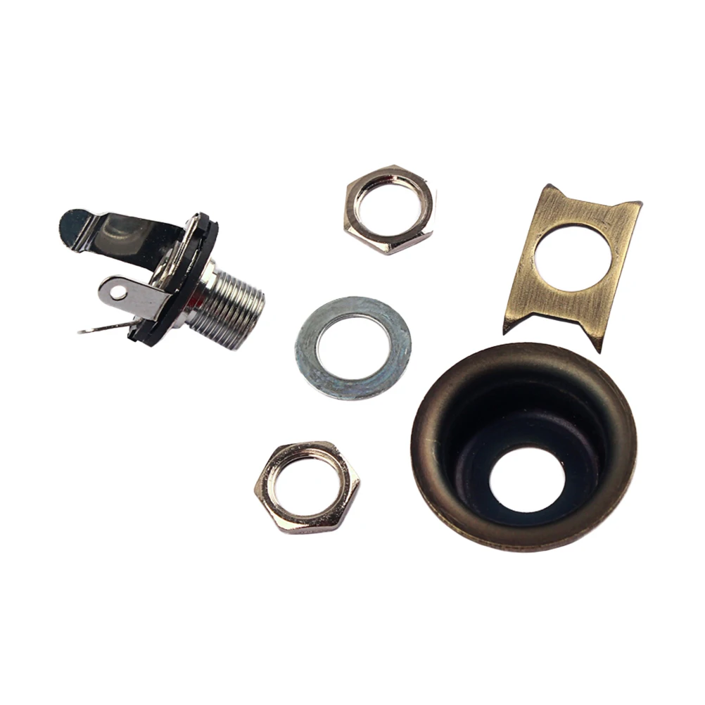 

1 PC 6.35mm 1/4"Jack Stereo Output Socket Guitar Output Jack Plug Socket For TL Electric Bass Guitar Parts Accessories (Bronze)
