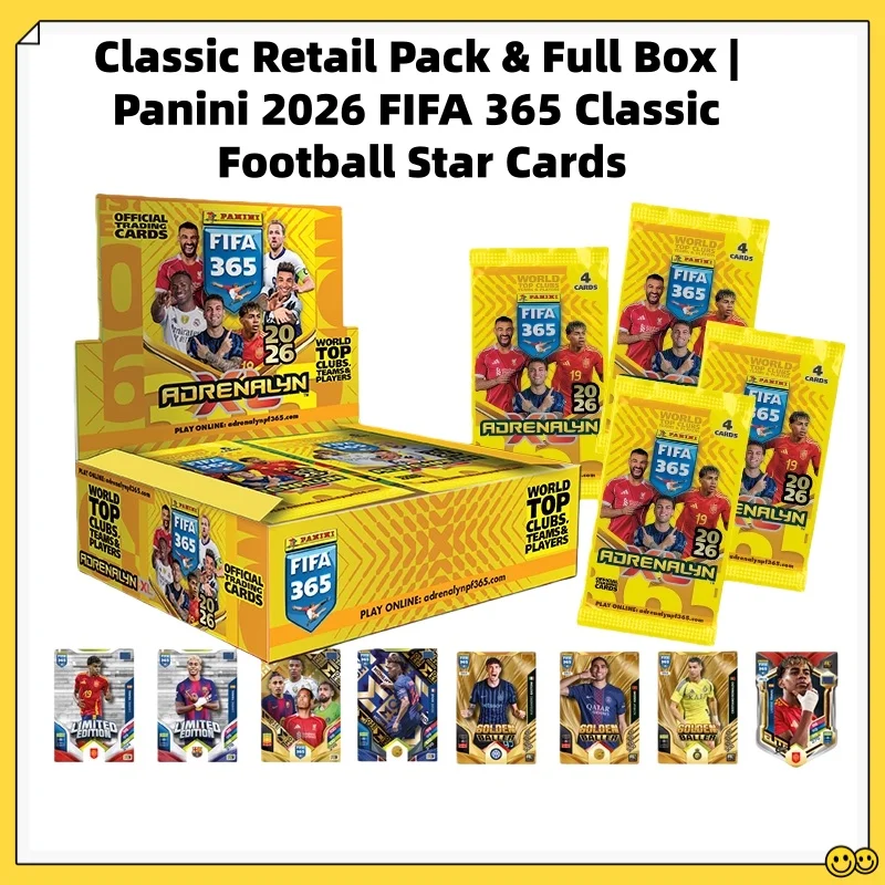 Panini 2025 365 Scatola di carte collezionabili Premier League Football Star di prima classe Messsi Ronaldo Neymar Regalo di compleanno Gioco di carte da collezione