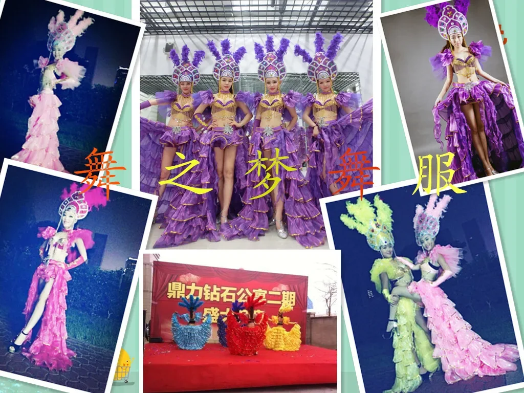 Abito da festival Grande apertura Danza, Gonna abbagliante, Abito da palcoscenico in vari colori per spettacoli di moda sexy