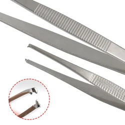 5Inch Stainless Steel Toothed Tweezers Home Tissue Tweezers Precise Grip Hook Head Heat Resistant Assembly/repair Hand Tools New