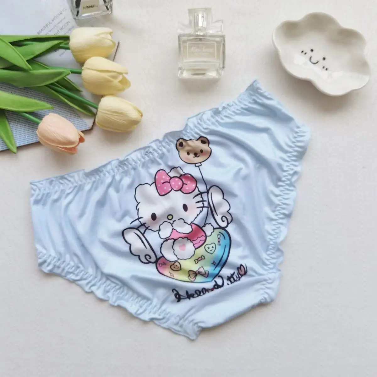 Ropa interior cómoda de Hello Kitty para estudiantes, calzoncillos con estampado de dibujos animados, cajas de algodón puro, pantalones, ropa para la vida diaria