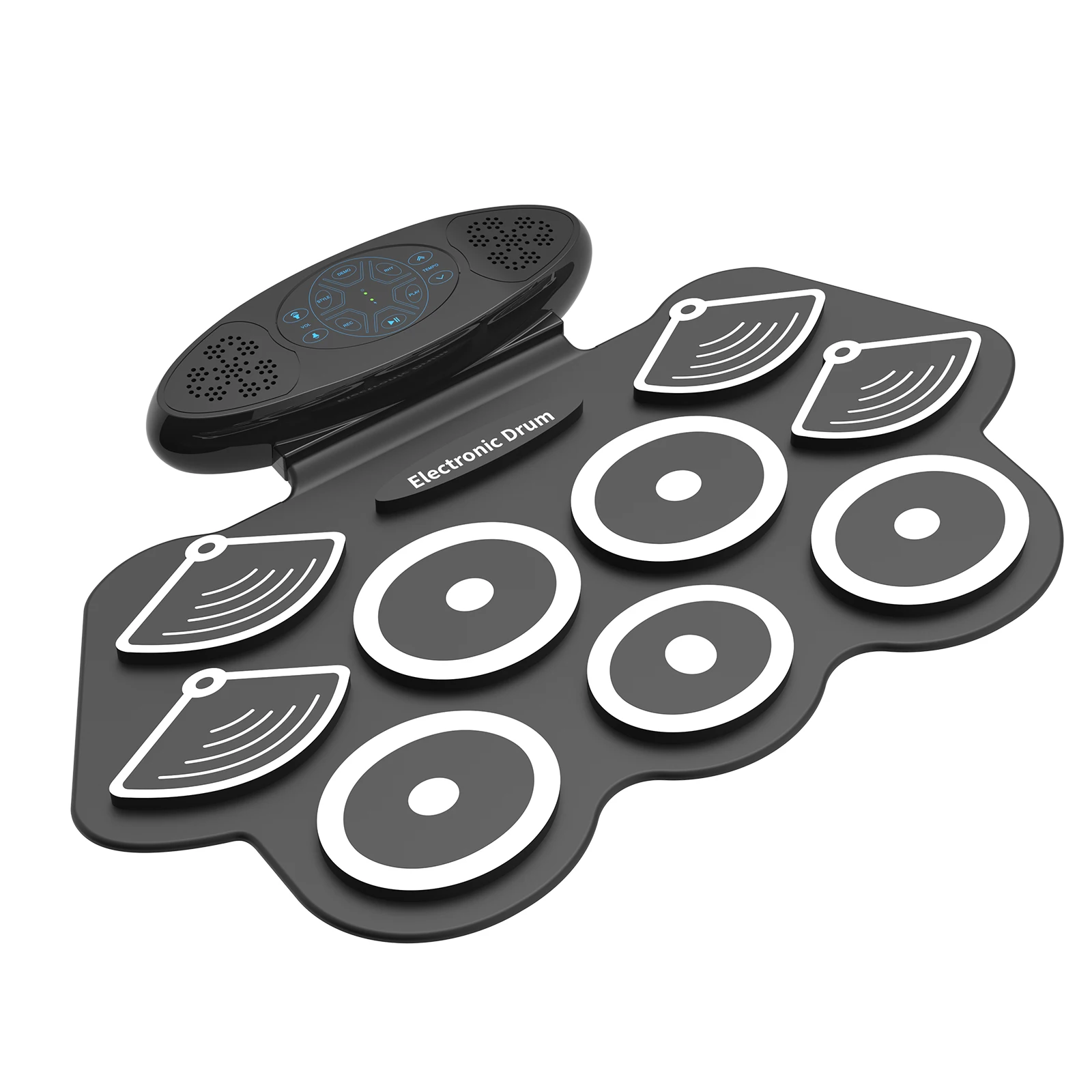 IRIN Electronic Drum Set 9 Pads Roll Up Silicone Practice Drum Pad Built-in 2 Speakers Stereo Multifunction Tabletop Drum