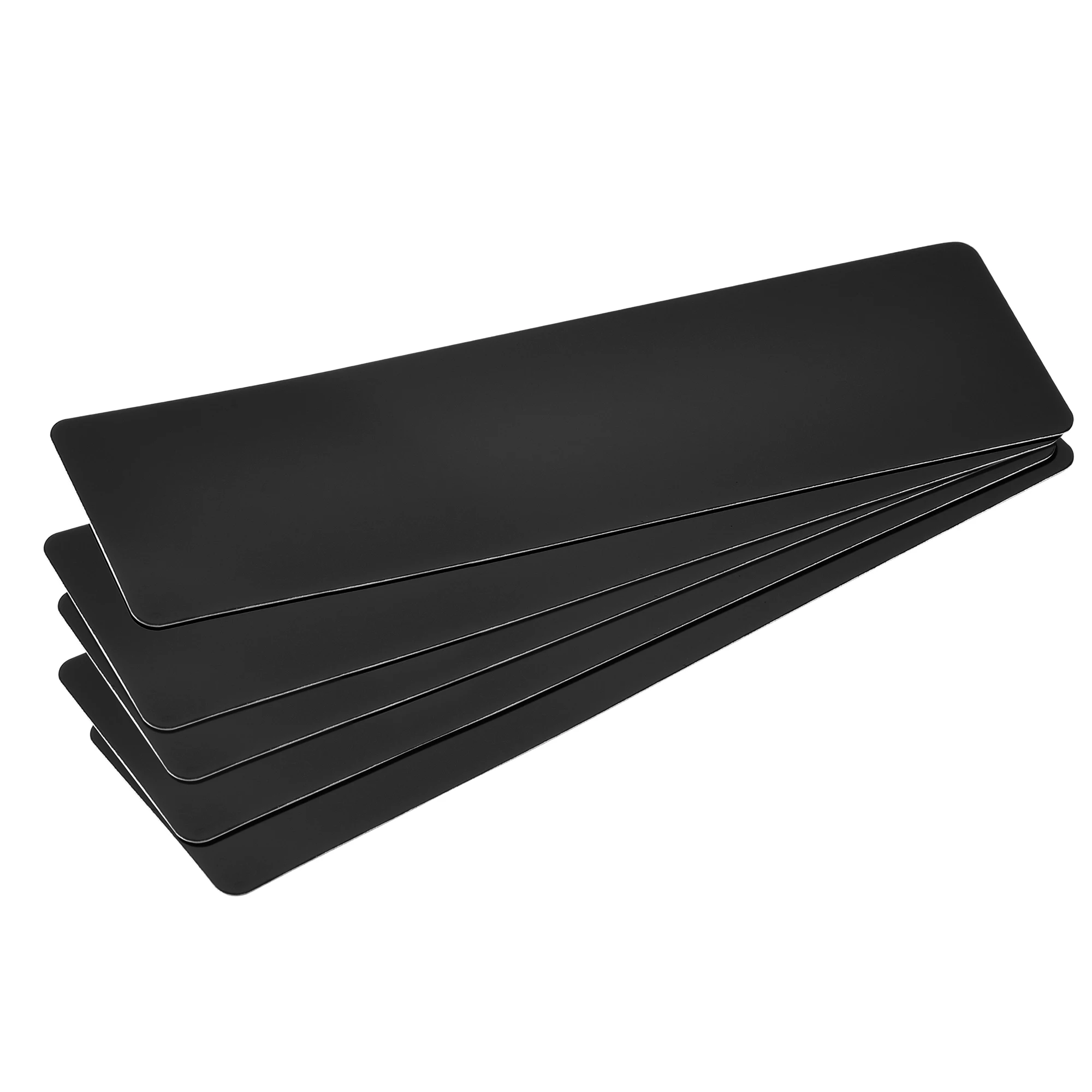 Uxcell 15Pcs Blank Metal Card 80x22x0.3mm Painted Aluminum Plate Black Nameplate for Laser Engraving