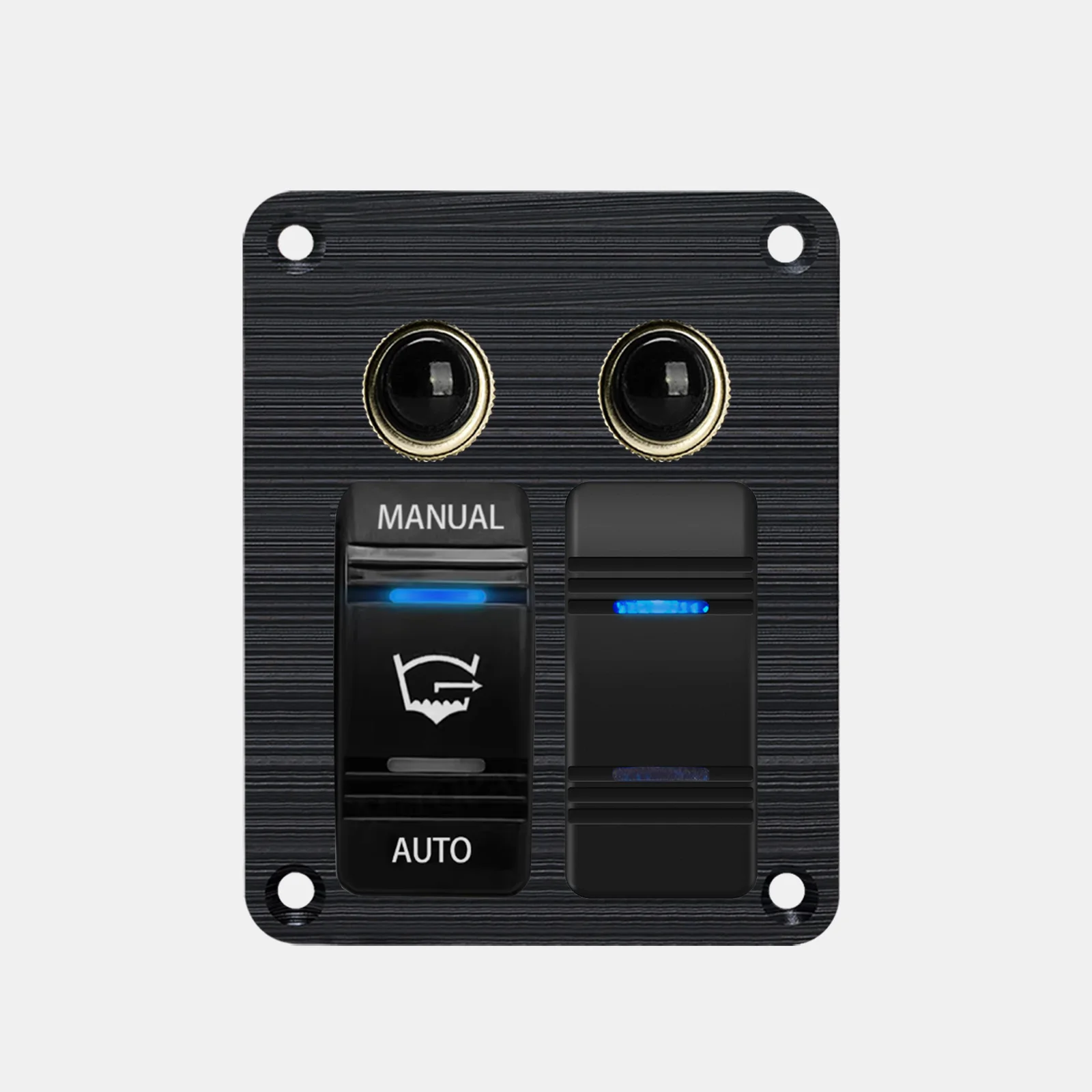 3Way Bilge Pump Rocker Switch Panel Built-In 15A Circuit Breaker Auto/Off/Manual Waterproof 12V/24V Blue LED for Boat Marine