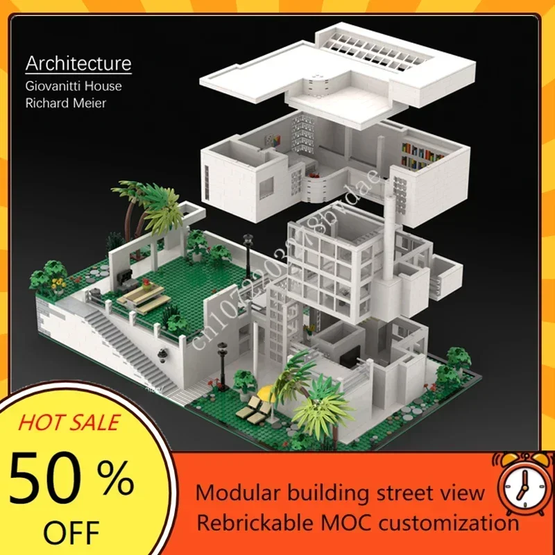 4066 Stuks Giovannitti Huis Van Richard Meier Modulaire Moc Creatieve Straatbeeld Model Bouwstenen Onderwijs Assemblage Speelgoed Geschenken