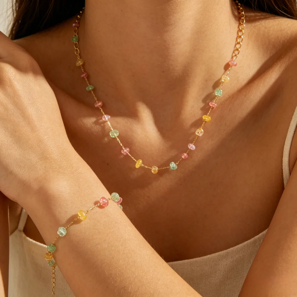 Juego de Collares y Pulseras d - Pearl Trim Chain reseña y precio