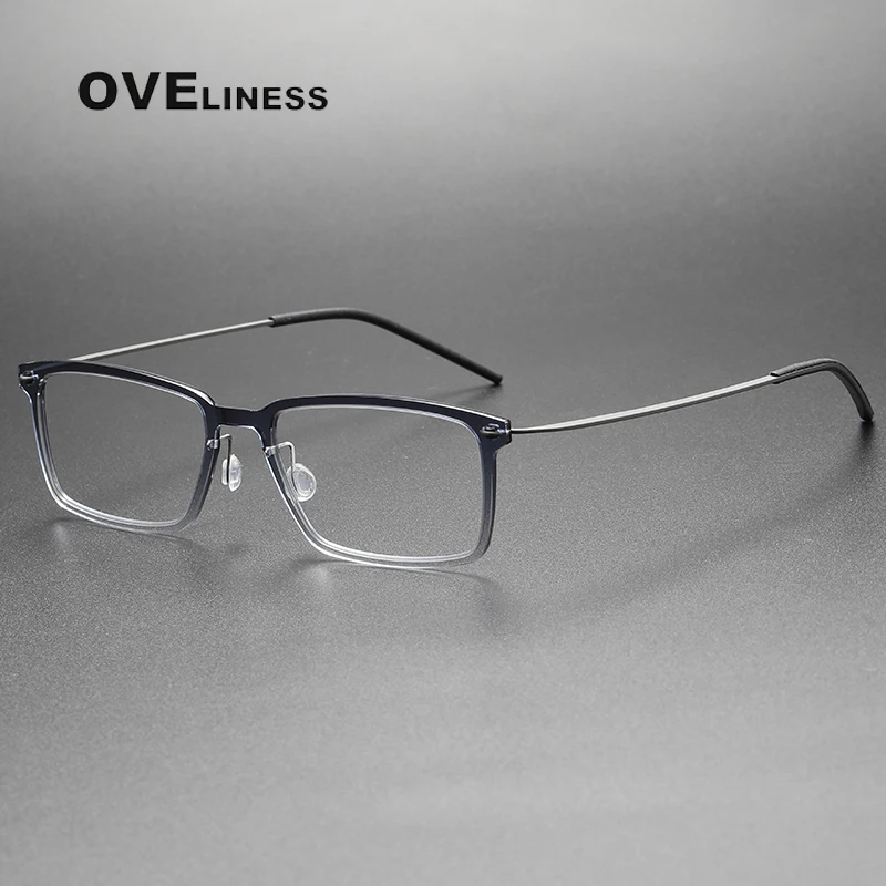 Acetate Titanium Glasses Frame Men 2023 Vintage Retro square Prescription Eyeglasses frames Women male Optical Spectacle Eyewear