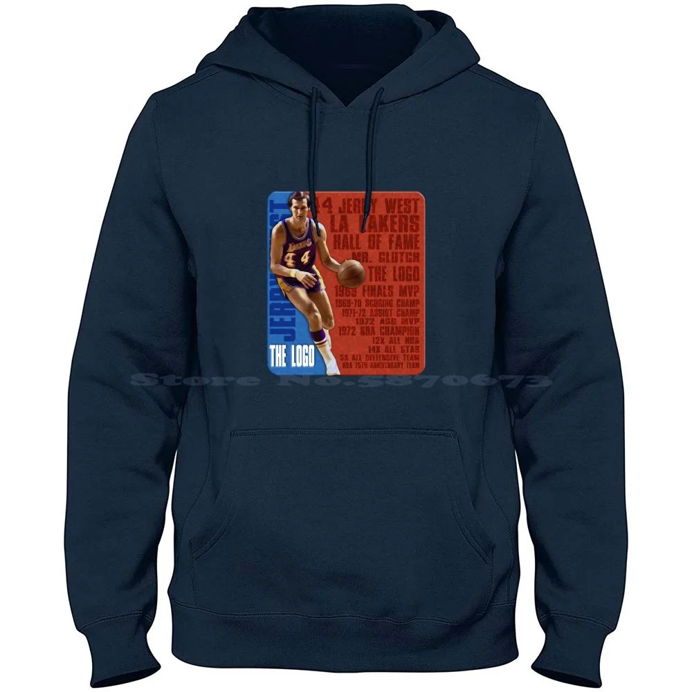 The Logo Jerry West 100% Cotton Hoodie T Shirt The Logo Jerry West 44 Hof Mr