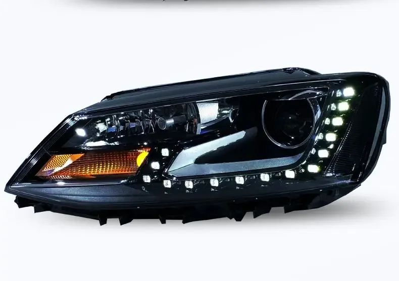 

Светодиодные фары в сборе для Volkswagen Sagitar Jetta 2012-2018 Angel Eye DRL дневные ходовые огни указатель поворота