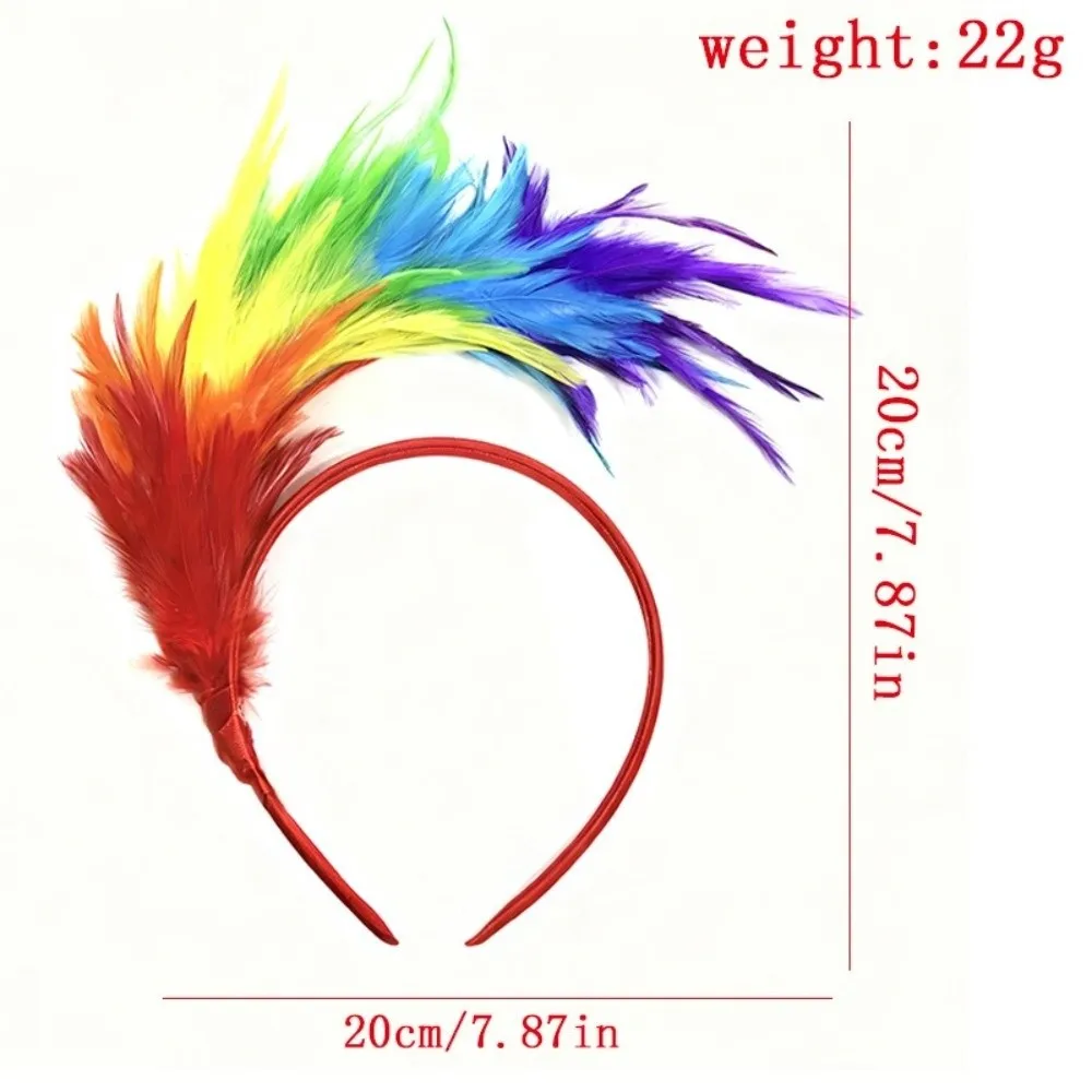 Fashion Carnival Party Feather Hair Hoop Pretty Colorful Headband Lightweight Hair Bands Festival - view 6