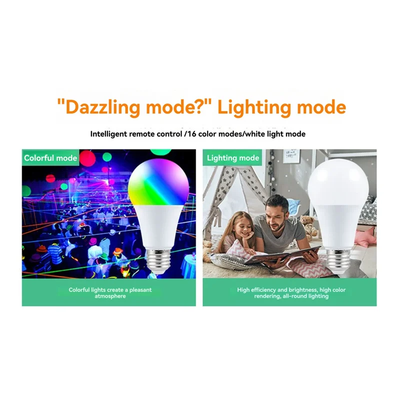 JABS-16 色 E27 25 ワット RGB LED 電球リモコン付きルームガーデンパーティースマート電球ランプ調光器