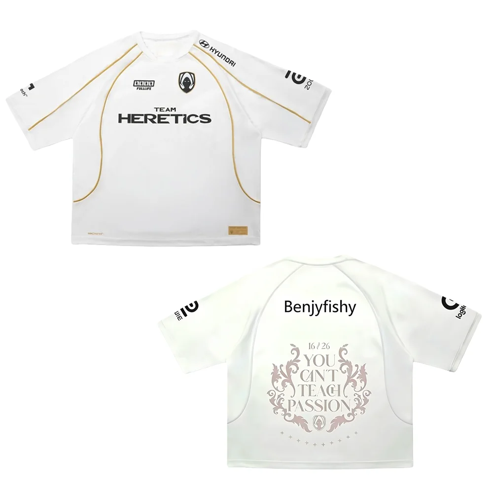 New 2026 Uniform Team Heretics Jersey Men's Fashion quick dry Esports Club Fans T-shirt LEC Game Tees Streetwear White Tops Kids