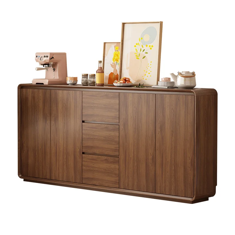 Chinese-style dining side cabinet is integrated against the wall, simple and modern new kitchen, multi-functional storage
