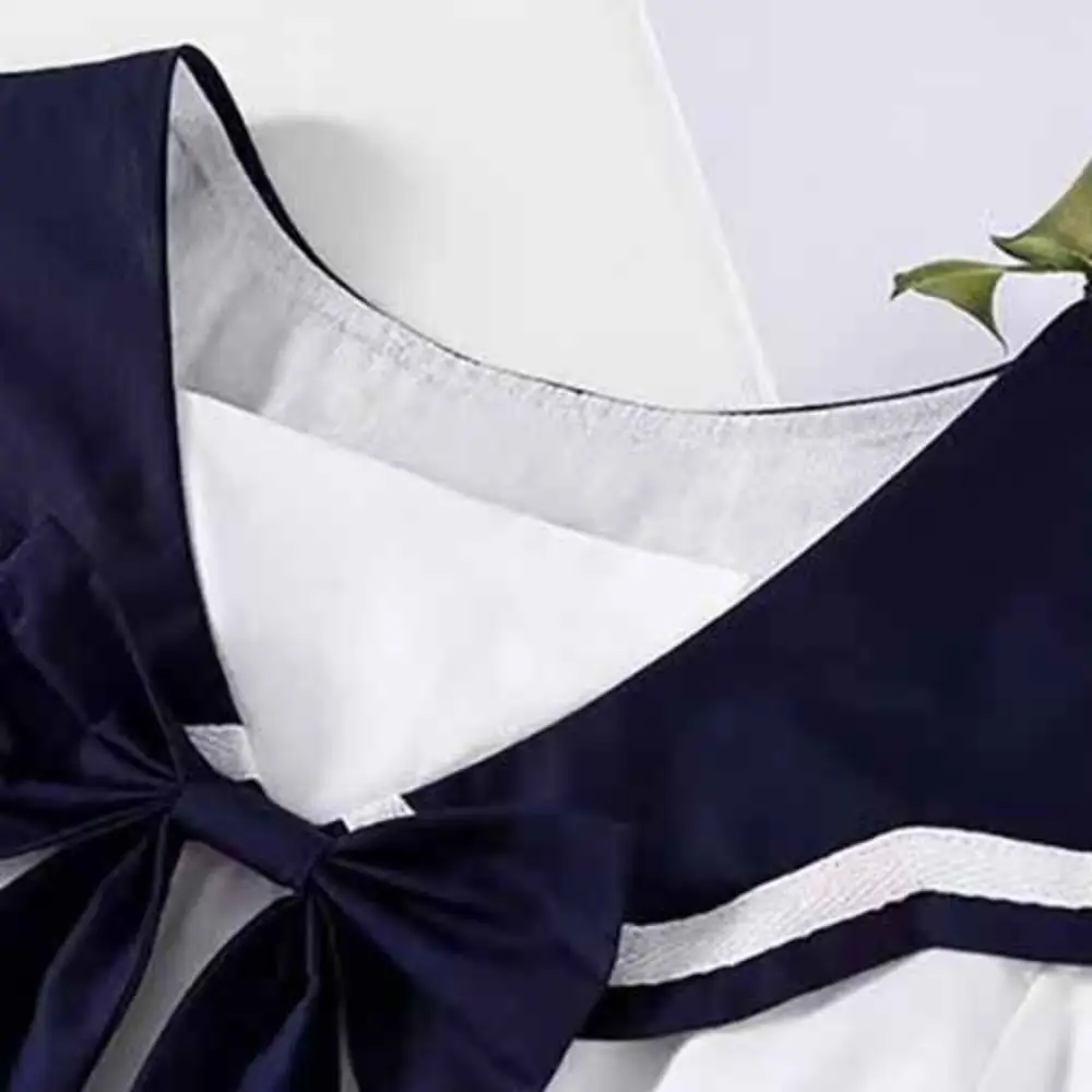 Sweet Bow Girls Preppy Style Dress Pleated Party Summer Dresses Beach Vacation Teenagers Children Princess Dress Holiday