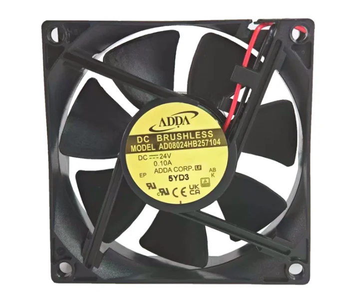 

ADDA AD08024HB257104 DC 24V 0.10A 80x80x25mm 2-Wire Server Cooling Fan