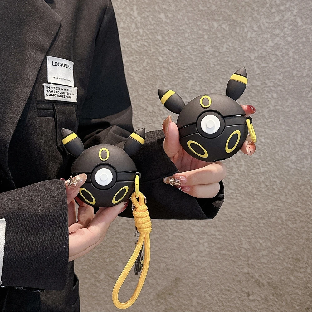 Étui pour écouteurs Pocket Monsters Pokemon 3D Umbreon Poké Ball, étui de protection pour Airpods 3 4 Pro 3 2, casque Bluetooth sans fil