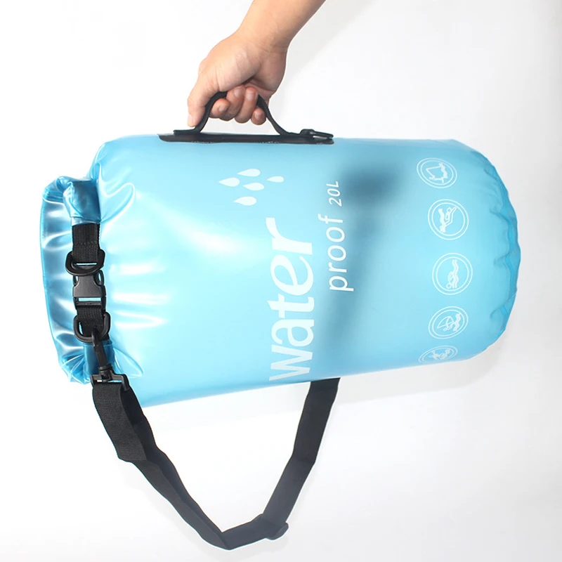 PVC Waterproof Bag 10L 20L Outdoor Swimming Bag Diving Compression Storage Dry Bag For Man Women Kayaking Drifting Rafting Bag