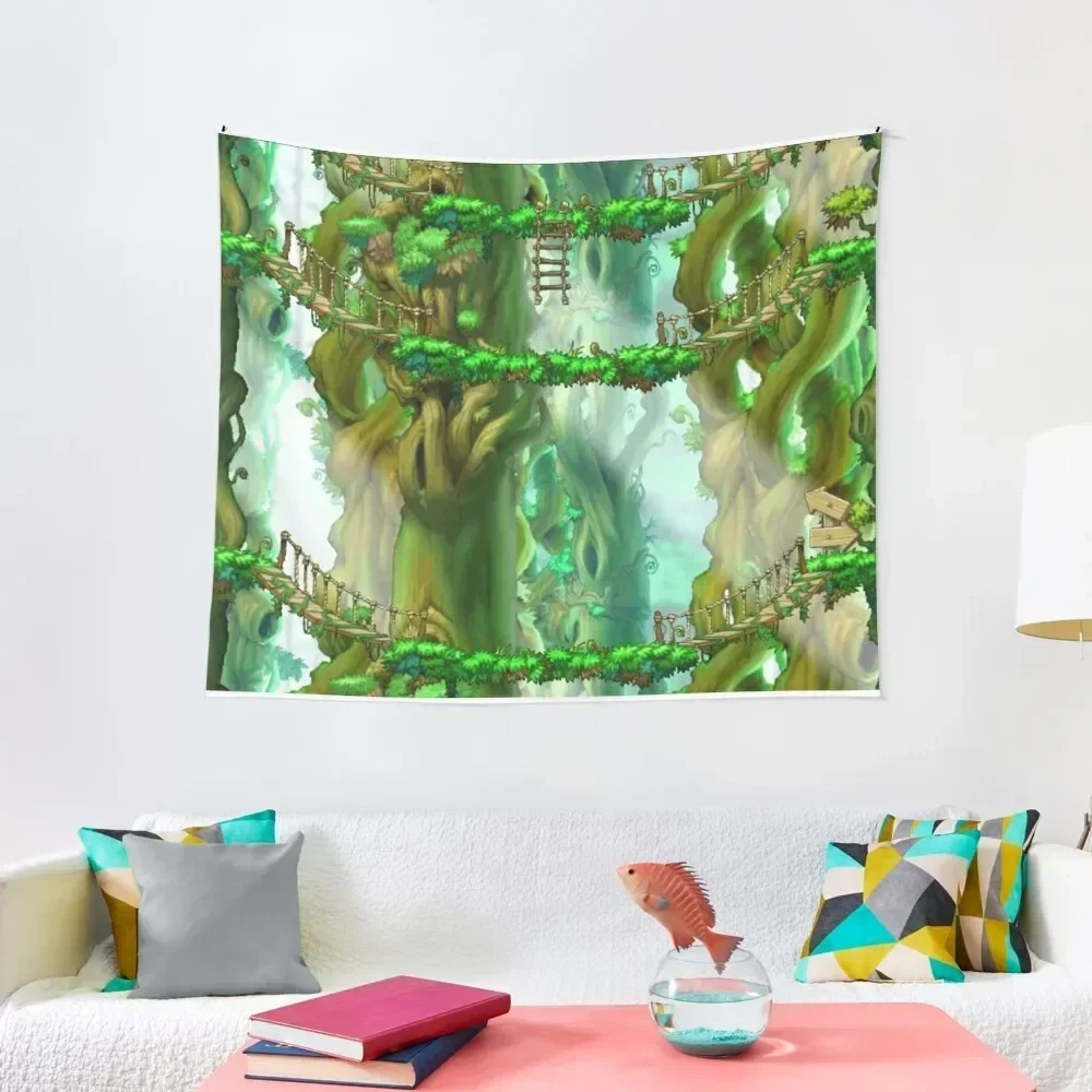 MapleStory Ellinia Tree Dungeon Nostalgic Tapestry Decor For Room Bedrooms Decorations Tapestry