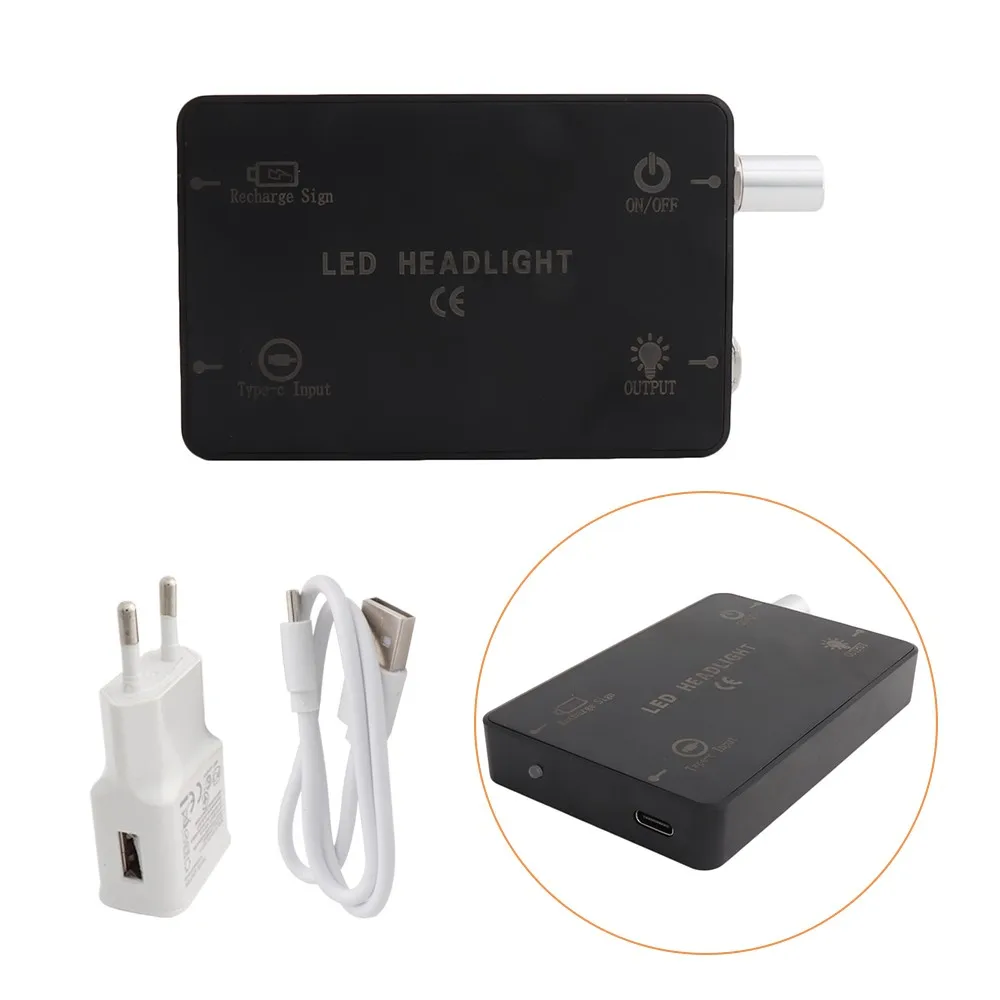 Battery EU Charging Plug of Headlight Headlamp for Dental Loupes Lab Medical Magnifier Magnification Binocular Belt-clip USB
