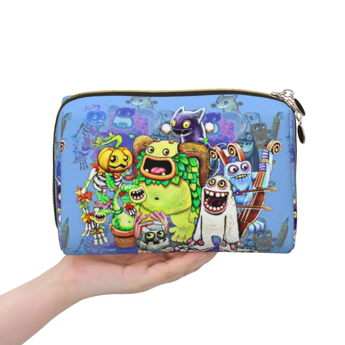 My Singing Monsters Characters Women Cosmetic Bags Travel Makeup Organizer Pouch Toiletry Storage Dopp Kit Case