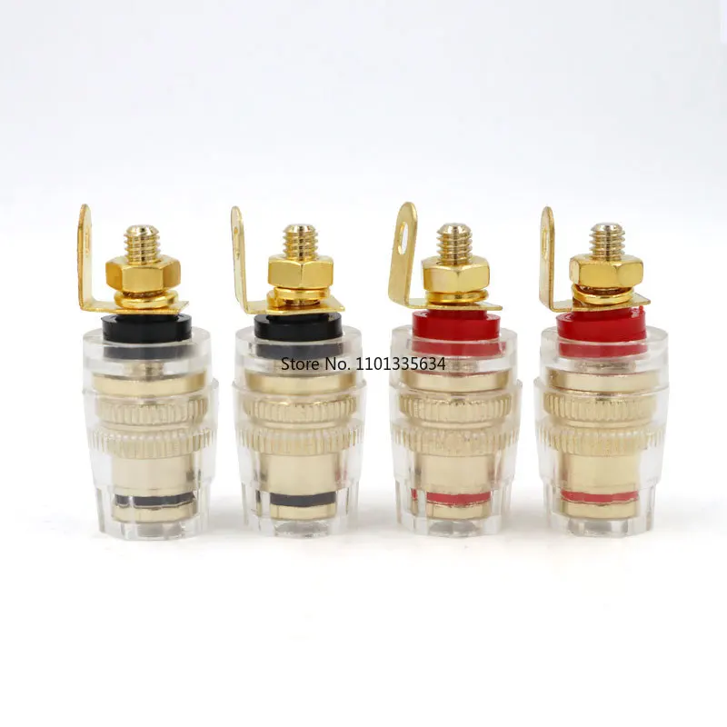 8pcs/set Speaker Terminal Binding Post 4mm Banana Plug Socket Low Frequency Amplifier Connector for Loudspeakers