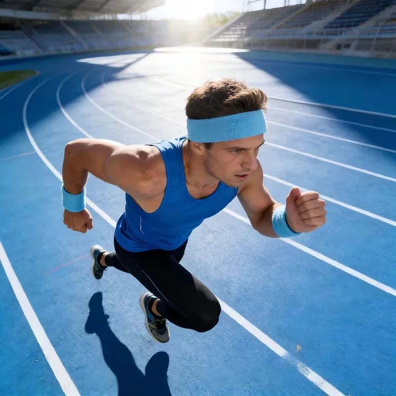1 pair of moisture-wicking headband + 2 pairs of wrist guards, moisture-wicking, skin-friendly, breathable, and easy to clean