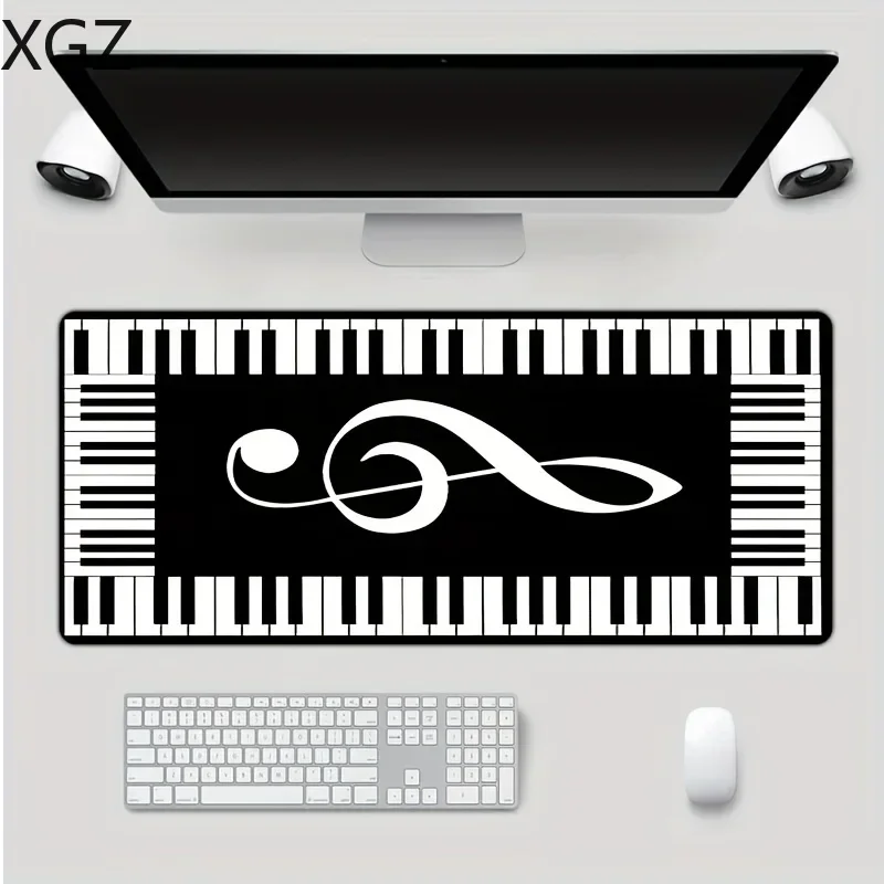 Black White Piano Keyboard Mouse pad Music Note Design Desk Mat Non-Slip Washable Rubber Mause Pads Gaming Office Decor carpet