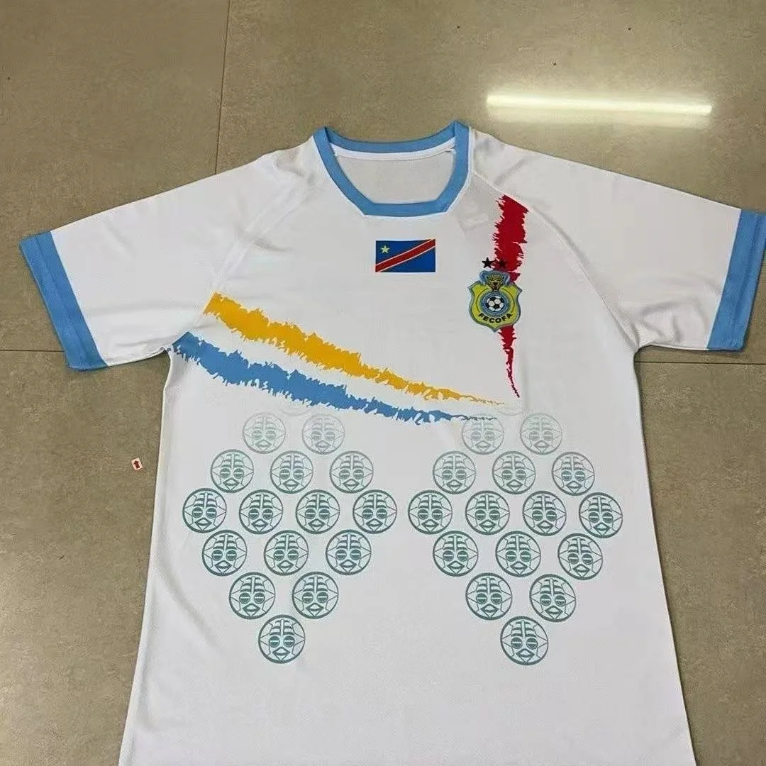

Футбольная форма сборной Конго 25-26, выездная, с коротким рукавом, нестандартная тайская версия, для тренировок на поле