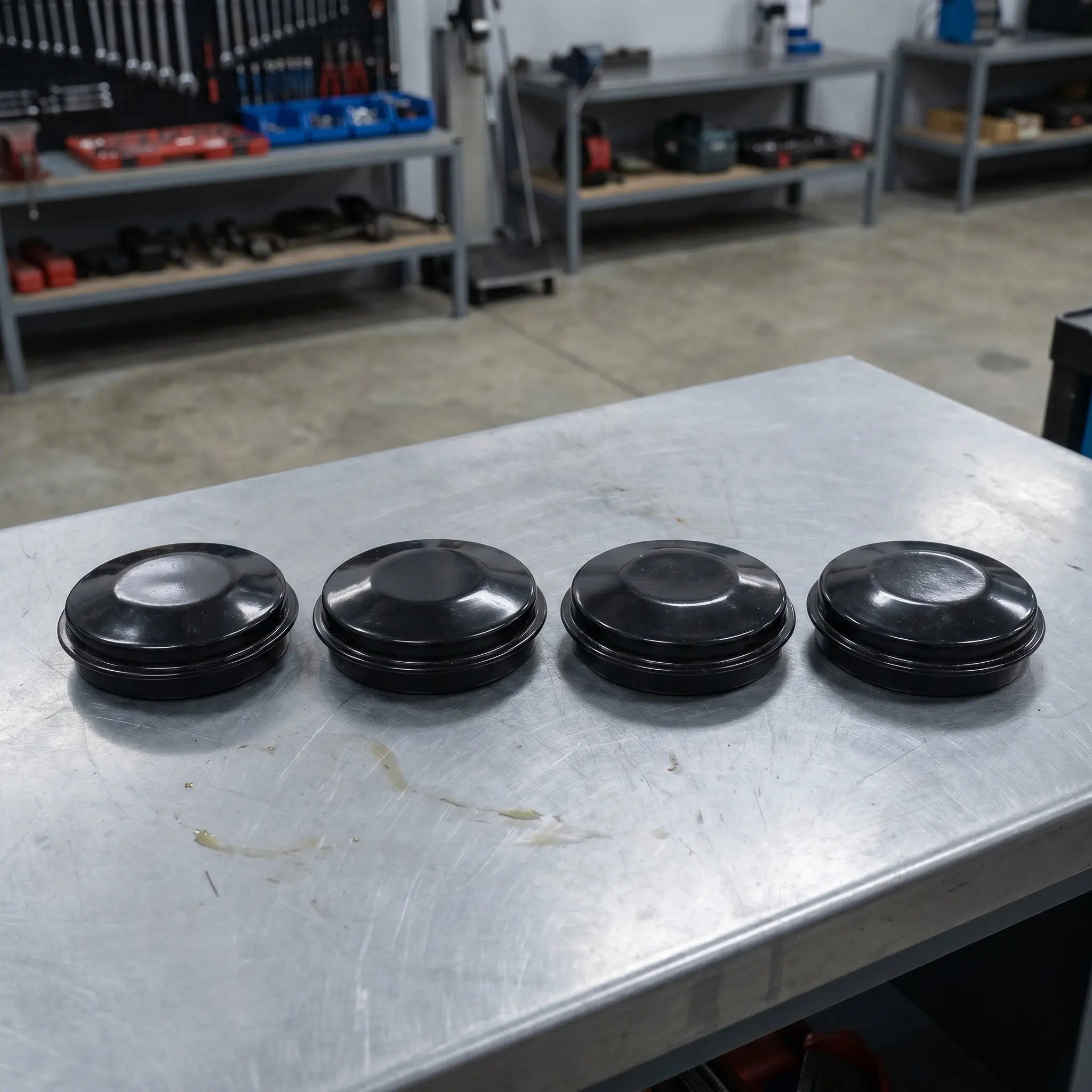 4Pcs Forklift Wheel Hub Dust Cover Metal Hub Cap Protector for Forklift Axle Maintenance Fits 5-7 Ton Wheel Center Caps