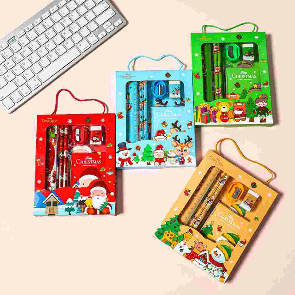 4 Sets Christmas Stationery Pens for Cute Gifts Pack Cartoon Metal Office Supplies Party Writing Student Stocking Stuffers