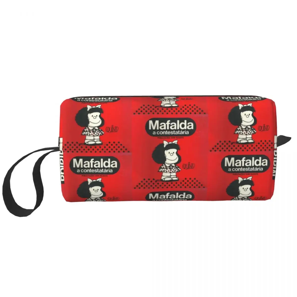 Custom Mafalda A Contestataria Toiletry Bag Women Quino Comic Manga Cosmetic Makeup Organizer Lady Beauty Storage Dopp Kit Box