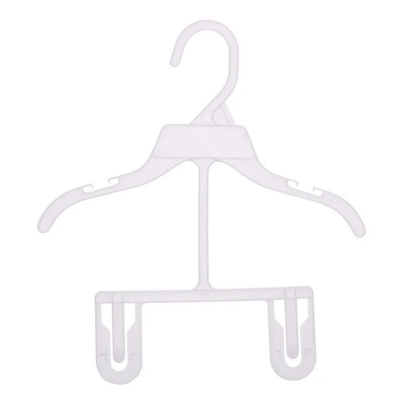 10 PCs/Lot White Plastic Hanger for Kids Clothes Infant Suits Pants Clips Hanger Boys Girls Clothing Set Hanger