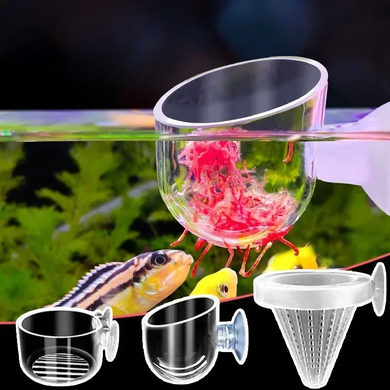 

Aquarium Anti Drift Fish Feeder Acrylic Cup with Suction Cup for Red Worm Feeding Fish & Aquatic Pet Supplies Fish Feeders