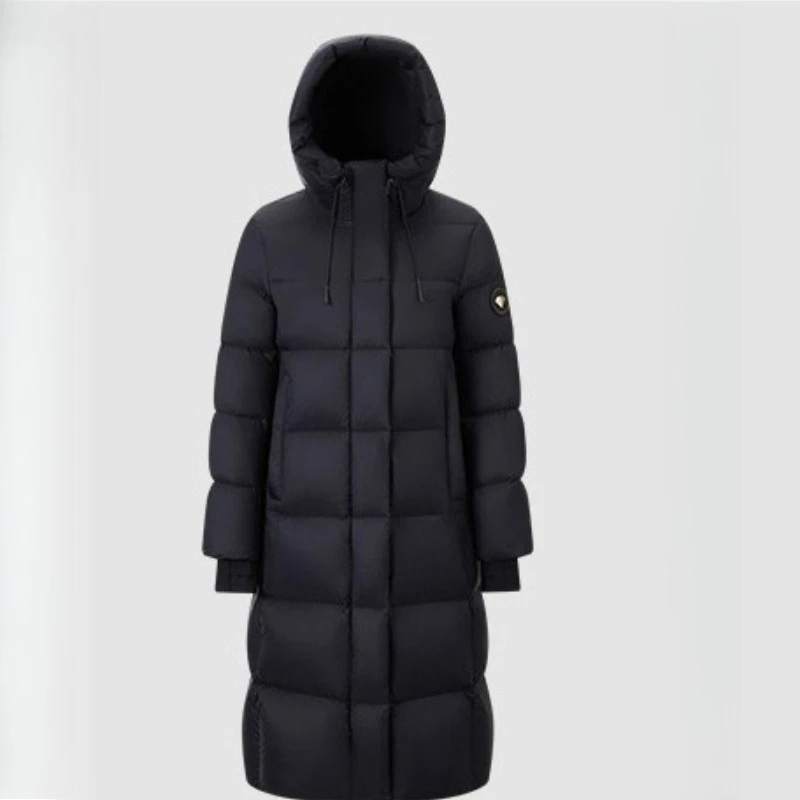 Chericom Long Coat for Woman Hooded Down Coat Women's Winter Solid Down Jackets Long Sleeve Loose Fitting Female Jacket Y309769Y