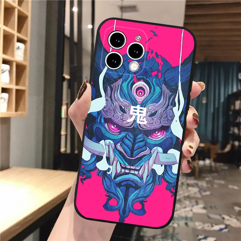 جراب هاتف Oni Mask لـ iPhone ، اليابان ، iPhone 11 ، 16 ، 15 ، 14 ، 14 Pro ، Max ، 16 ، 15 ، 14 ، 13 ، 12 Pro ، 15Plus
